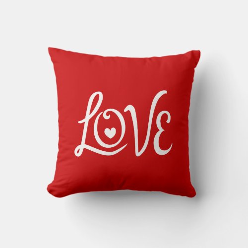 LOVE Typography Art Throw Pillow