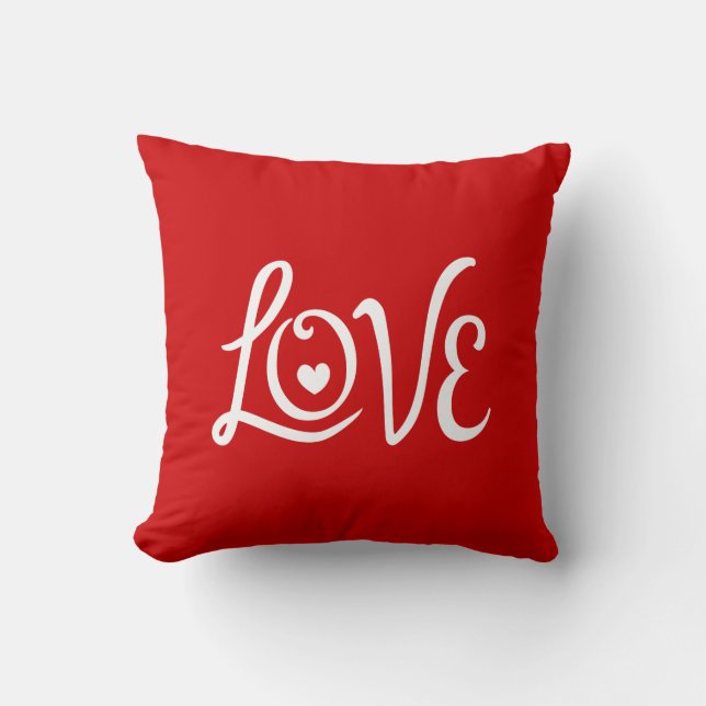 LOVE Typography Art Throw Pillow (Front)