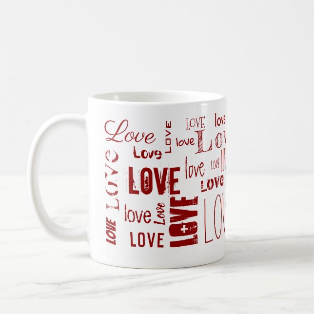LOVE! Typography Coffee Mug (Left)