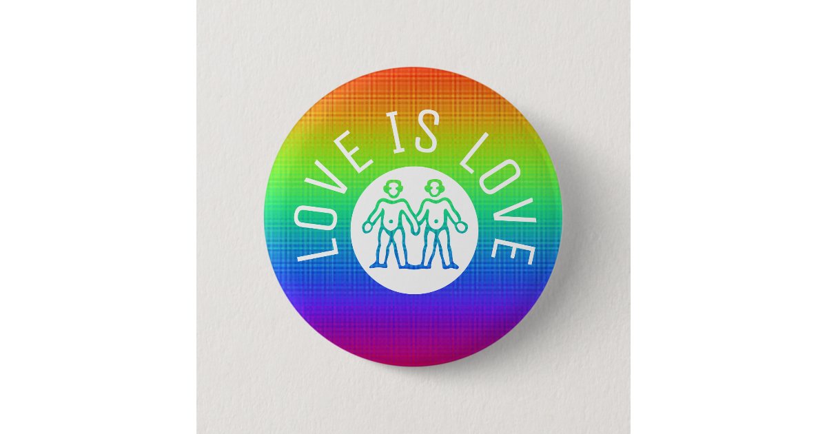 Love Typography Gay Pride Lgbt Rainbow Logo Button Zazzle Com