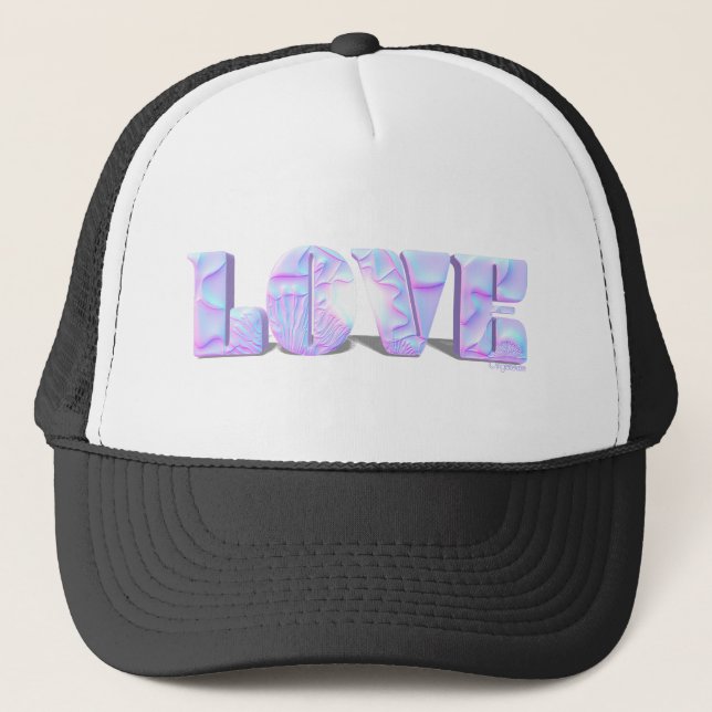 LOVE Typography, Graphic Cool Art Trucker Hat (Front)