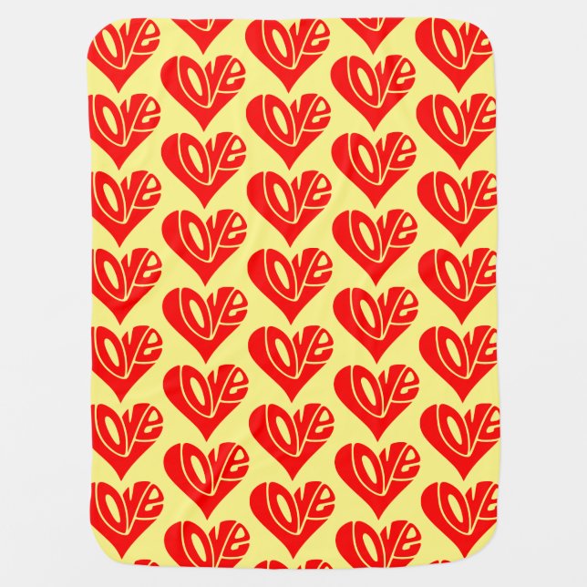 Love Typography in Heart Shape Baby Blanket (Front)