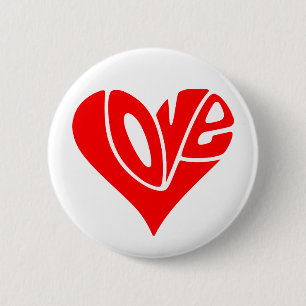 Love Typography in Heart Shape Button