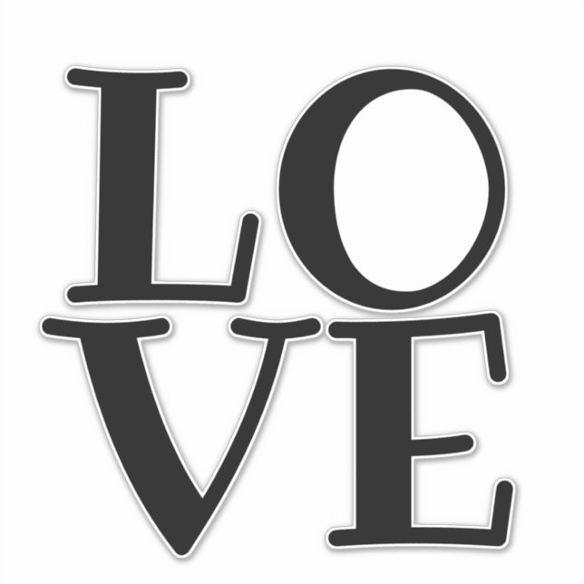 LOVE Typography Quotes and Sayings Sticker (Front)