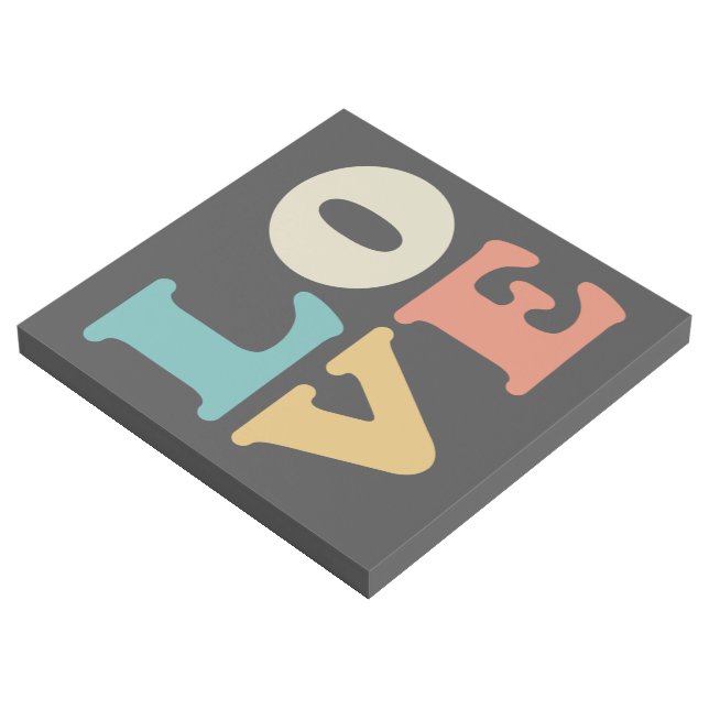 Love Typography Retro Color Square Gallery Wrap (3/4)