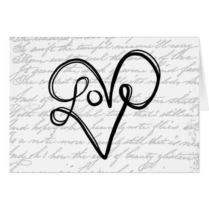 Love Typography Text Art Cards