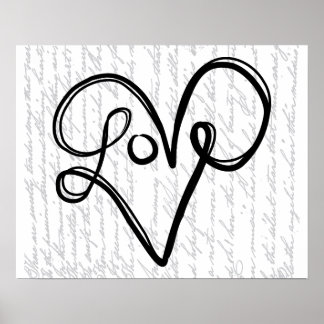 Love Typography Text Art Poster