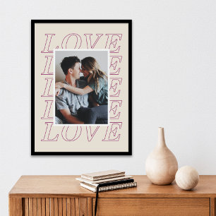 Love Typography Valentine's Day Poster - Purple