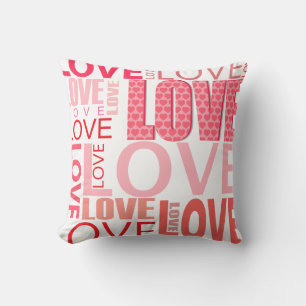 Love Typography Valentines Day Throw Pillow