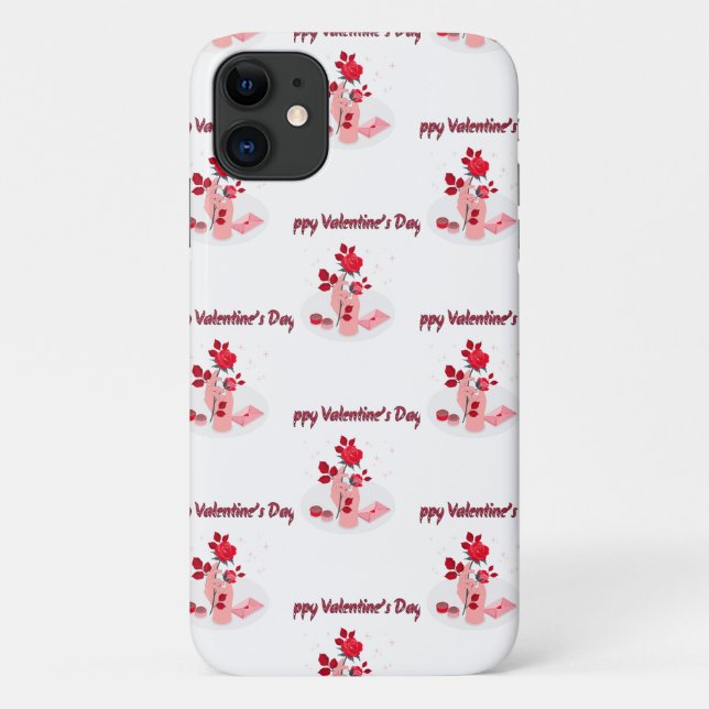 Love Typography with Hand and Rose  Case-Mate iPhone Case (Back)