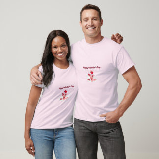 Love Typography with Hand and Rose  T-Shirt