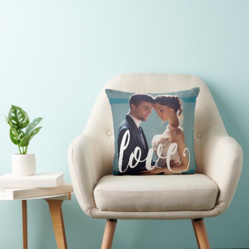 Love Typography with Photo Pillow