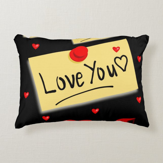 love u black zazzle new decorative pillow (Front)