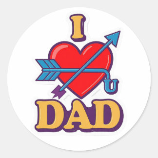 Love u DAD Classic Round Sticker