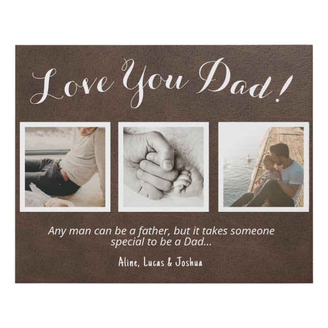 Love U Dad Faux Wrapped Canvas Print Customizable (Front)