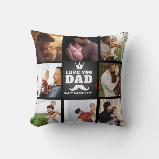 Love u dad happy father's day throw pillow (Front)