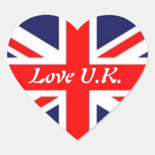 Love U.K.-Union Jack Flag Heart Sticker