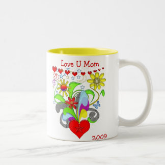 Love U Mom Two-Tone Coffee Mug