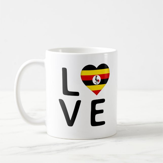 Love - Uganda Flag Coffee Mug (Left)