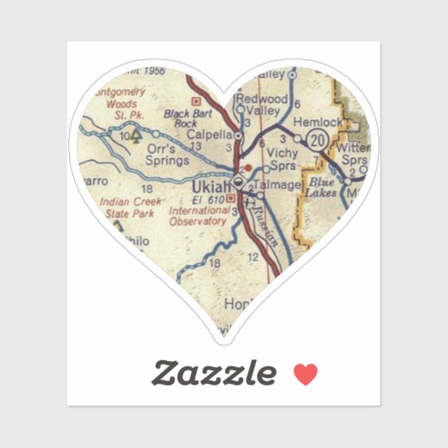 Love Ukiah California Sticker (Sheet)