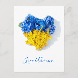 Love Ukraine Floral Art Postcard
