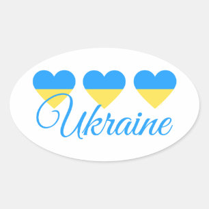 Love Ukraine Oval Sticker