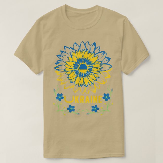 LOVE Ukraine Sunflower Ukrainian Flag Stand With U T-Shirt (Design Front)