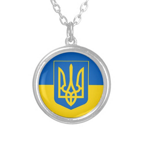 Love Ukraine  Ukrainian Flag fashion  sports fan Silver Plated Necklace