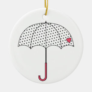 Love Umbrella Ceramic Ornament