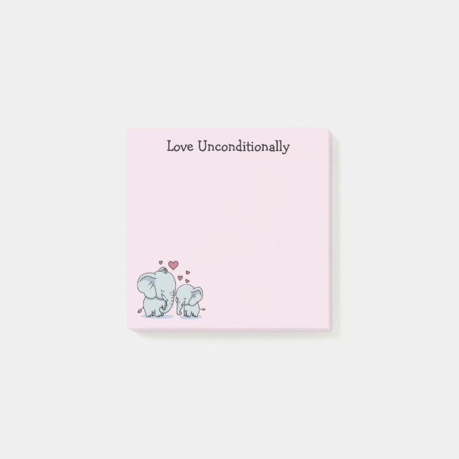 Love Unconditionally Elephants Post-it Notes (Front)