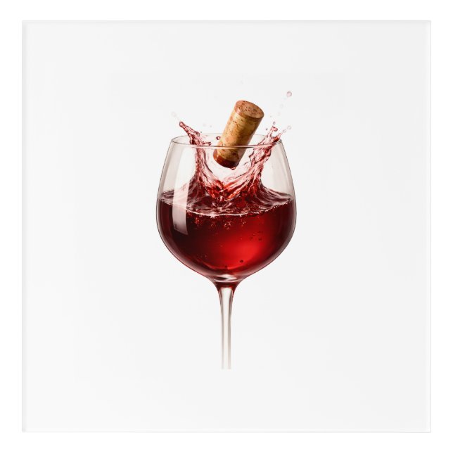 Love Uncorked Elegant Wine Splash Wedding Gift Acrylic Print (Front)