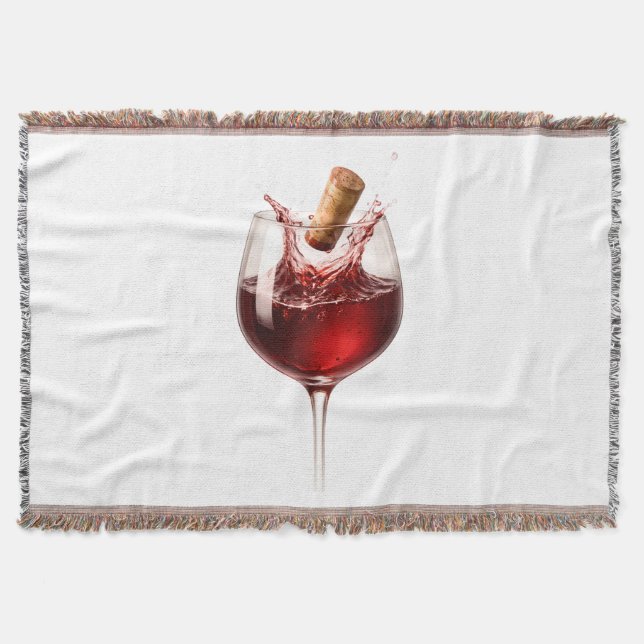 Love Uncorked Elegant Wine Splash Wedding Gift Throw Blanket (Front)