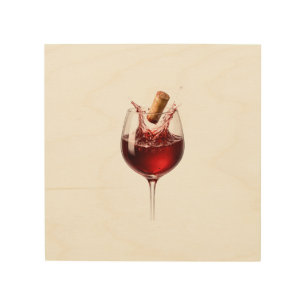 Love Uncorked Elegant Wine Splash Wedding Gift Wood Wall Art