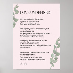 Love Undefined Poem Poetry  Poster