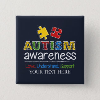 Love Understand Support Autism Awareness Button