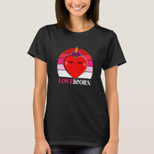 Love Unicorn Heart Face Valentines Day Cute Magica T-Shirt