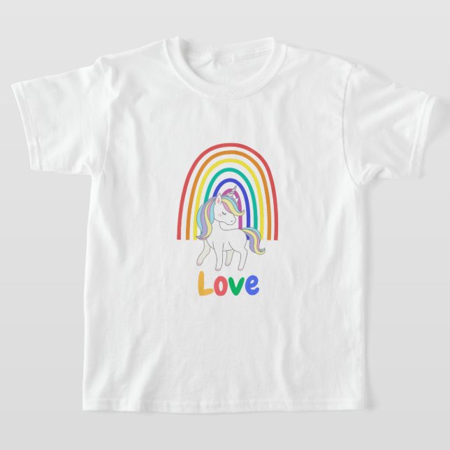 Love unicorn rainbow T-Shirt (Laydown)