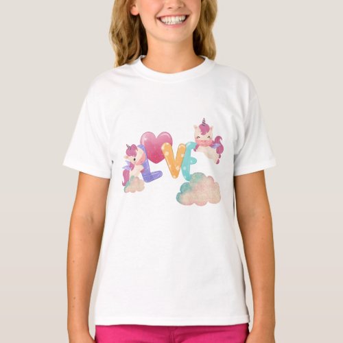 Love Unicorn Valentines  T_Shirt