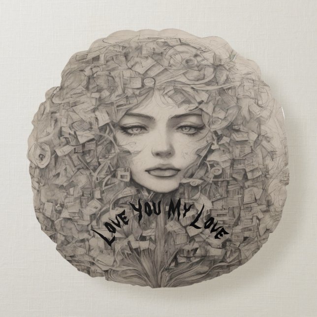 Love Unique Luxury Living Round Pillows (Front)
