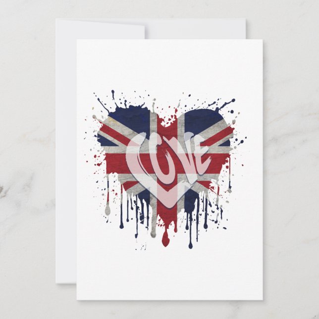 Love United Kingdom Flag Invitation (Front)