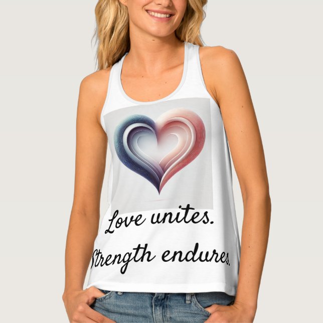 Love Unites – Inspirational Romantic Women’s Tank  (Front)