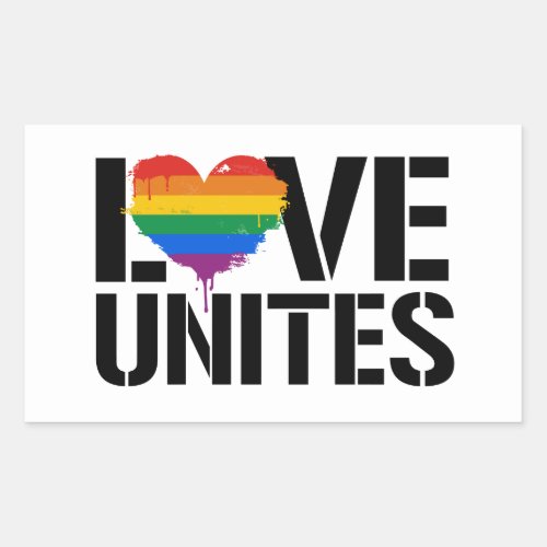 Love Unites Rectangular Sticker