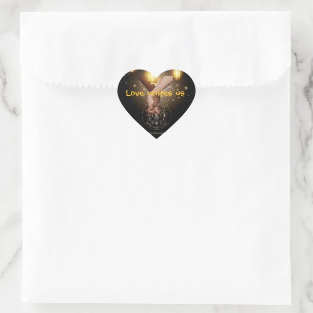 Love unites us heart sticker (Bag)