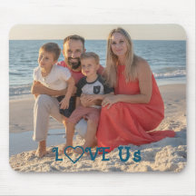 "LOVE US" Family Photo PERSONALIZE flat