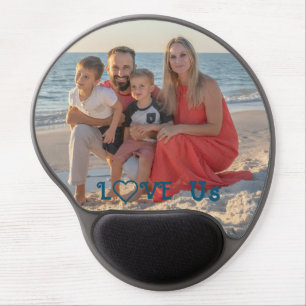 "LOVE US" Family Photo PERSONALIZE Gel Mouse Pad
