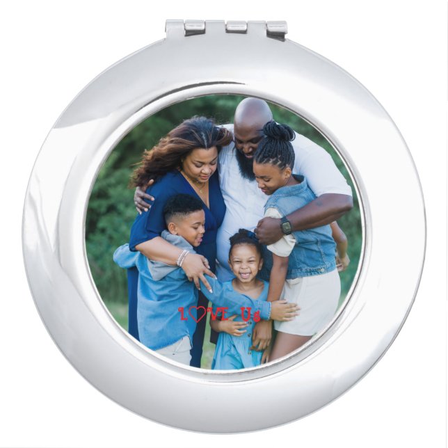 "LOVE US" Family Photo PERSONALIZE It Compact Mirror (Front)