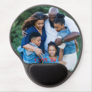 "LOVE US" Family Photo PERSONALIZE It Gel Mouse Pad