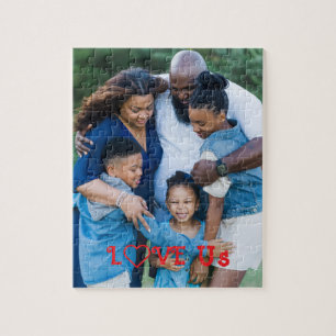 "LOVE US" Family Photo PERSONALIZE It Jigsaw Puzzle