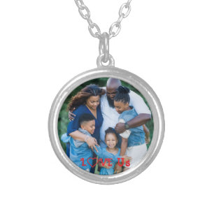 "LOVE US" Family Photo PERSONALIZE It Silver Plated Necklace