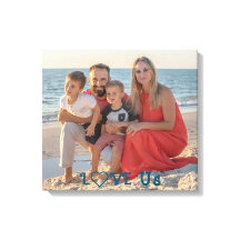 "LOVE US" Family Photo Stretched Canvas Print